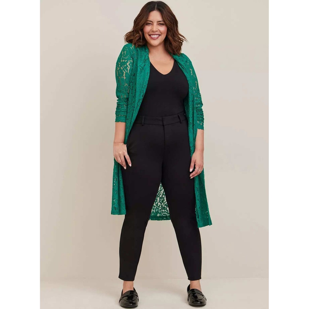 Torrid Kelly Green Floral Lace Belted Trench Coat Size L‎ (0) Going Out Feminine